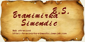 Branimirka Simendić vizit kartica